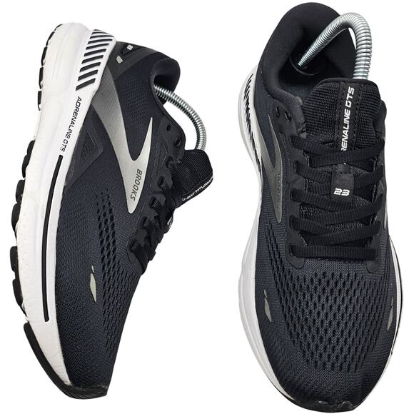 Brooks Adrenaline GTS 23 Black White Silver Womens 8.5 Medium B Running Shoes - Picture 1 of 7